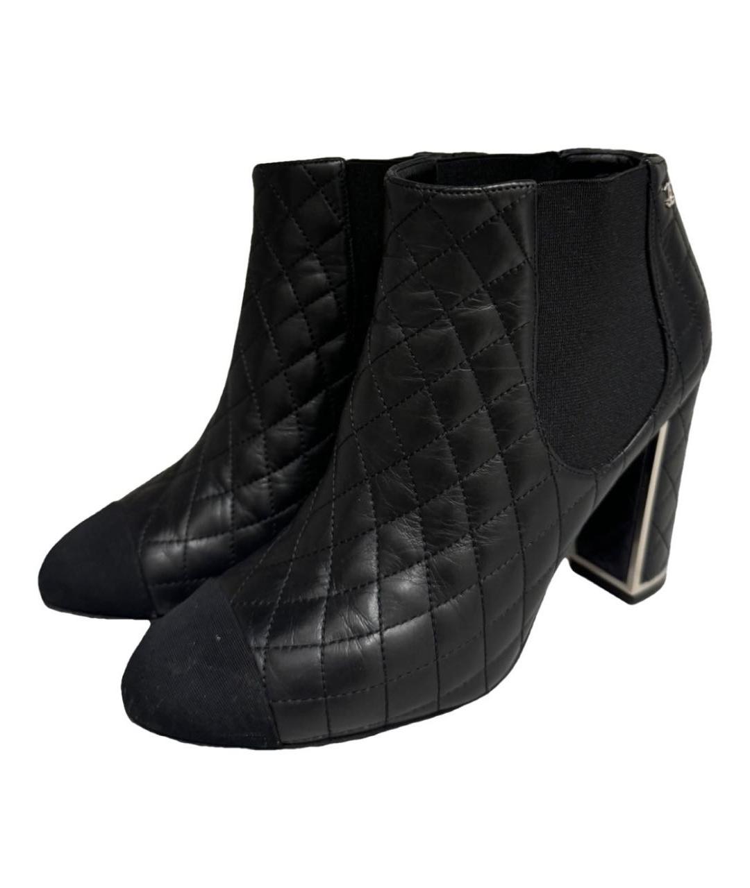 CHANEL Черные кожаные ботильоны, фото 2