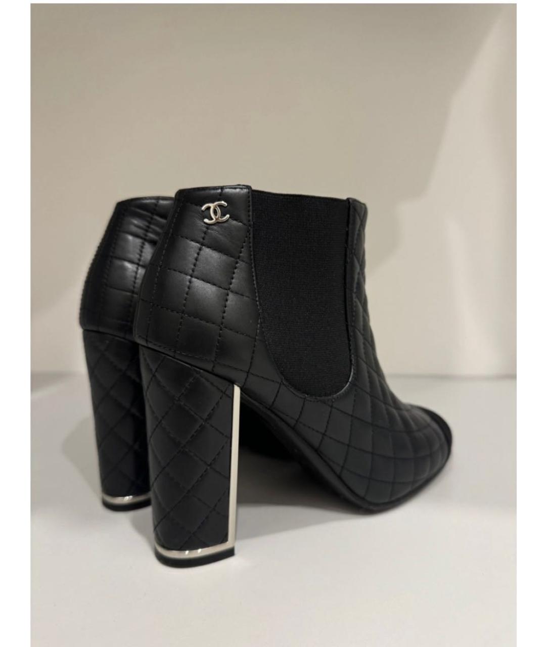 CHANEL Черные кожаные ботильоны, фото 4