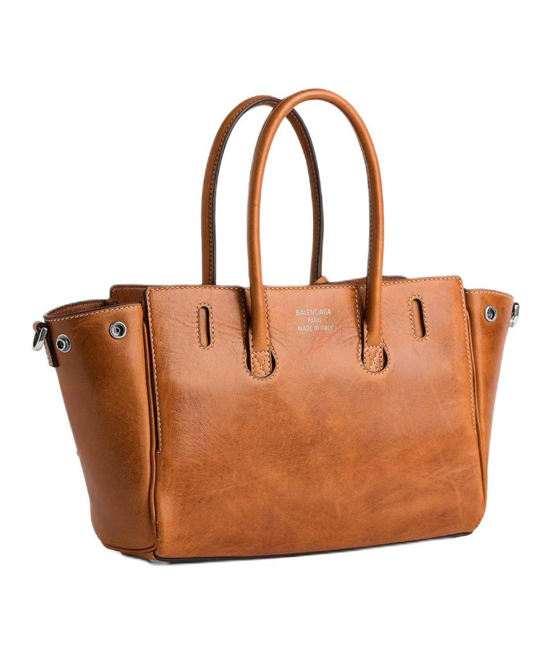 BALENCIAGA Коричневая кожаная сумка тоут, фото 4