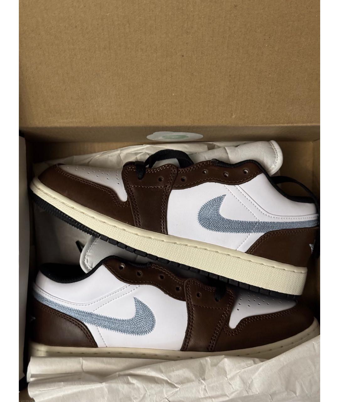 JORDAN Коричневые кожаные кеды, фото 2