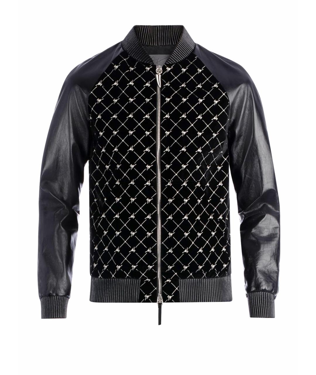 GIUSEPPE ZANOTTI DESIGN Черная кожаная куртка, фото 1