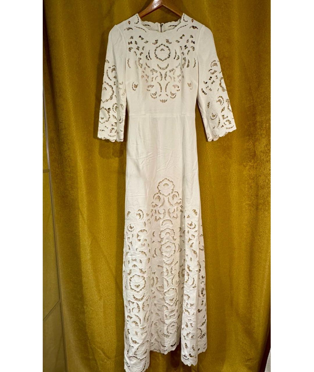 DOLCE&GABBANA Белое вискозное вечернее платье, фото 9