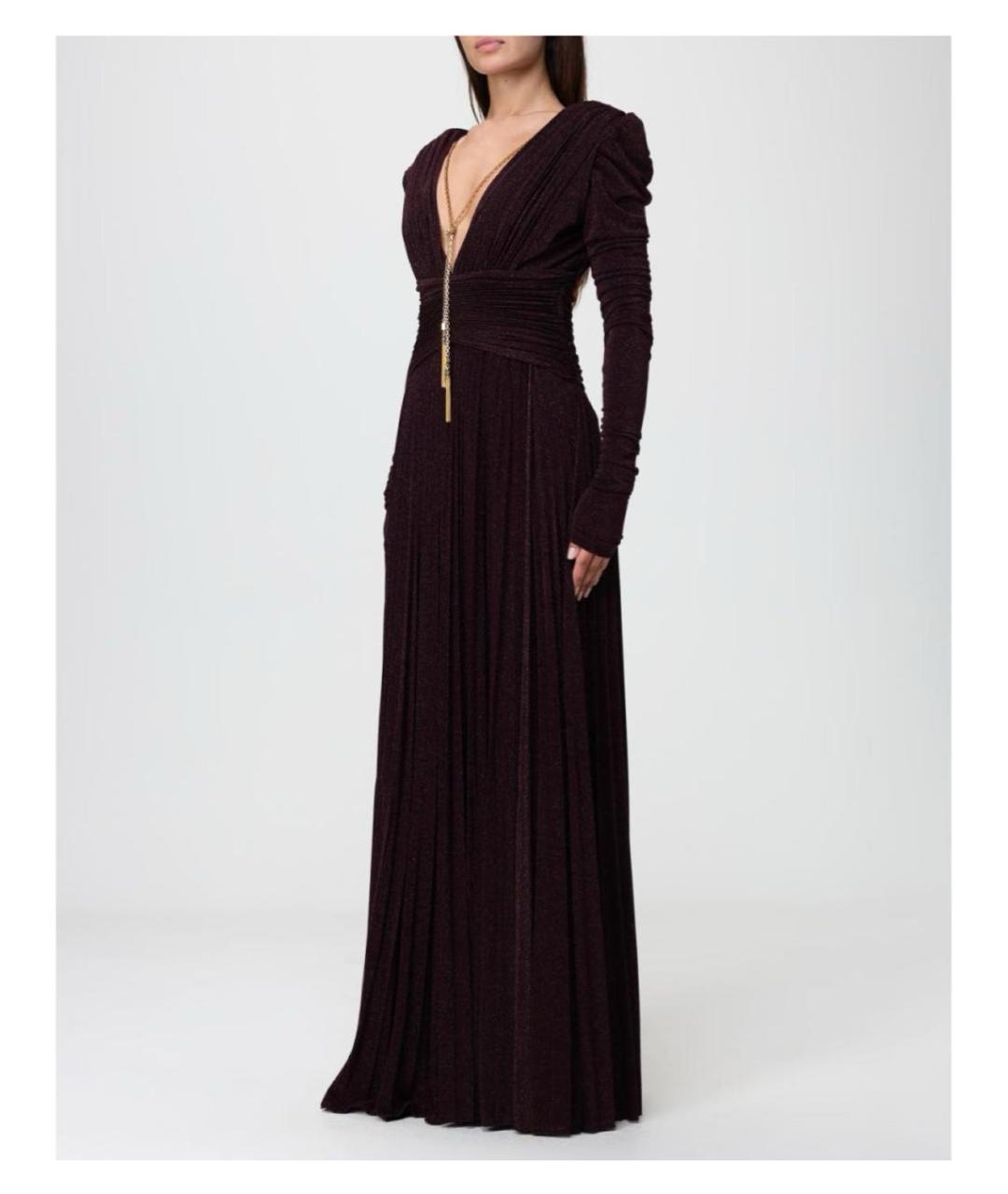 ELISABETTA FRANCHI Бордовое вечернее платье, фото 4