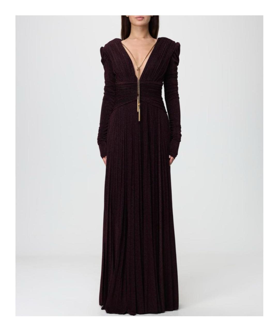 ELISABETTA FRANCHI Бордовое вечернее платье, фото 6