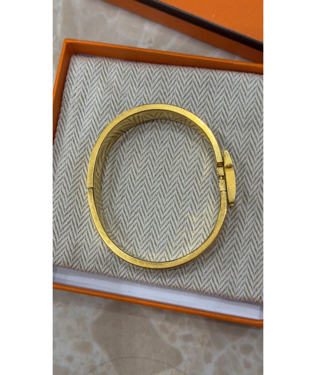 HERMES Бежевый металлический браслет, фото 2