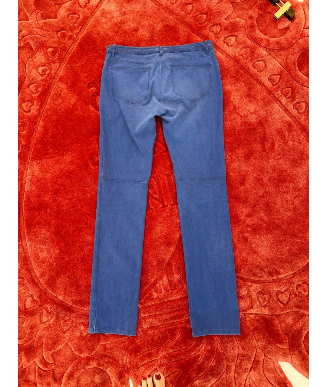 CHANEL Голубые хлопко-эластановые прямые джинсы, фото 2