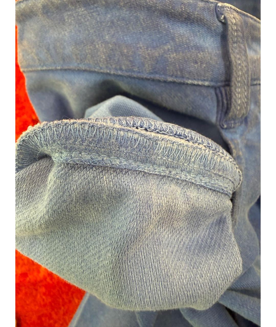 CHANEL Голубые хлопко-эластановые прямые джинсы, фото 4