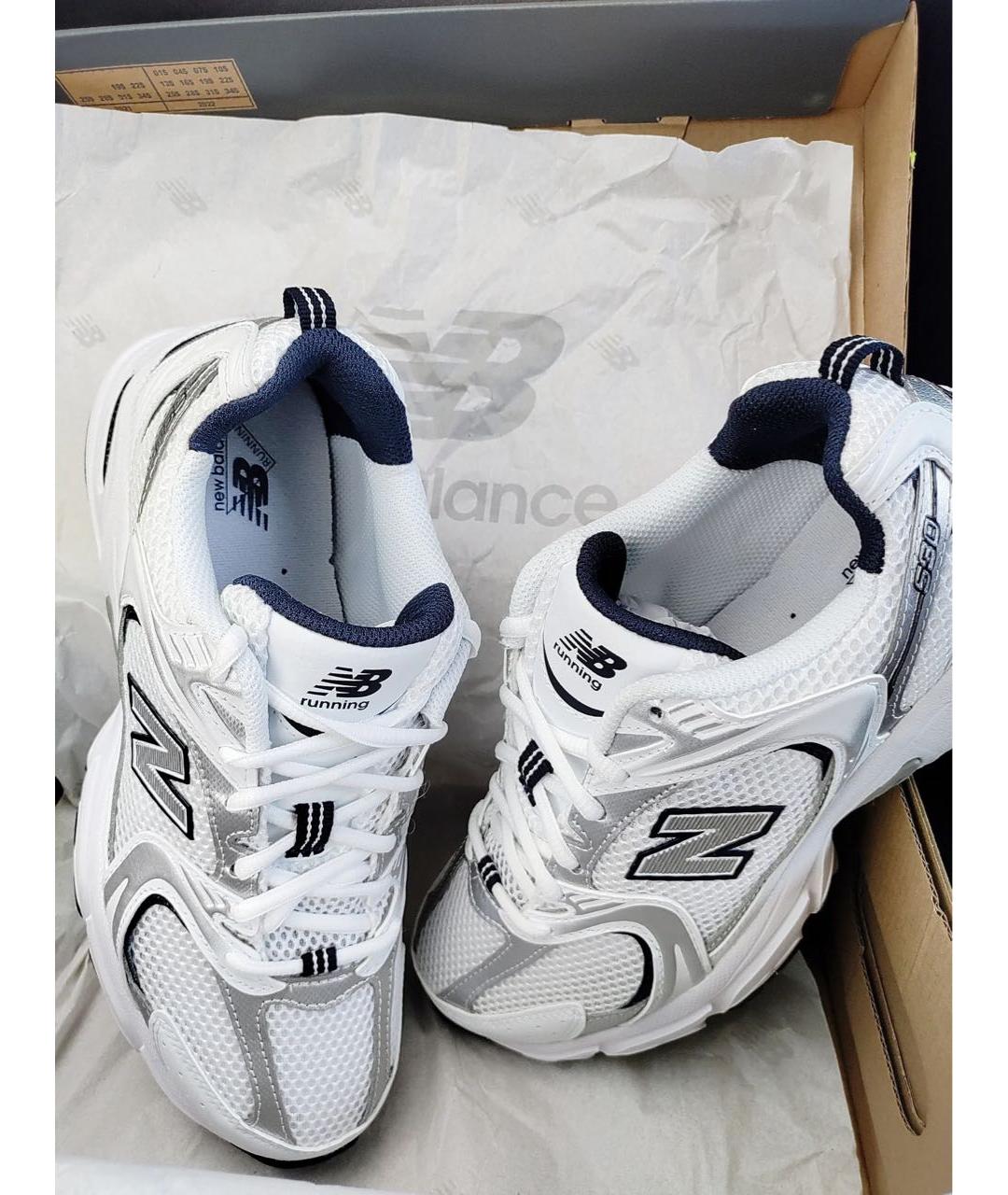 NEW BALANCE Белые текстильные кроссовки, фото 6