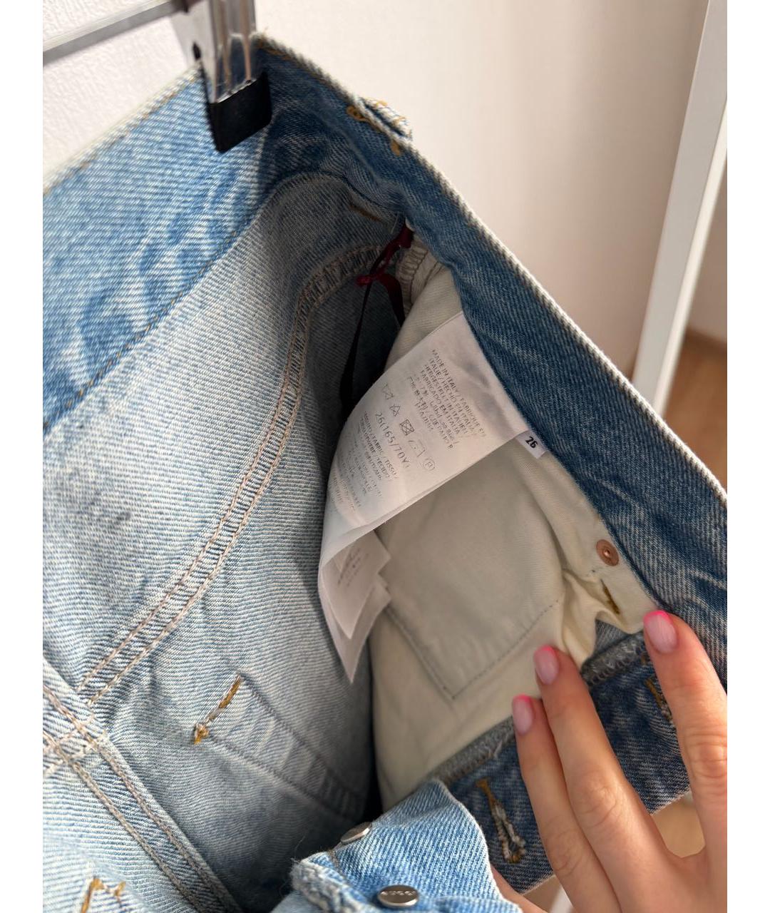 GUCCI Синие хлопковые прямые джинсы, фото 7