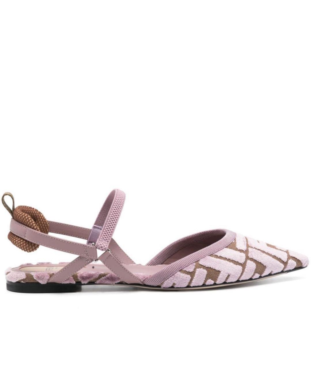 FENDI Фиолетовые текстильные мюли, фото 4