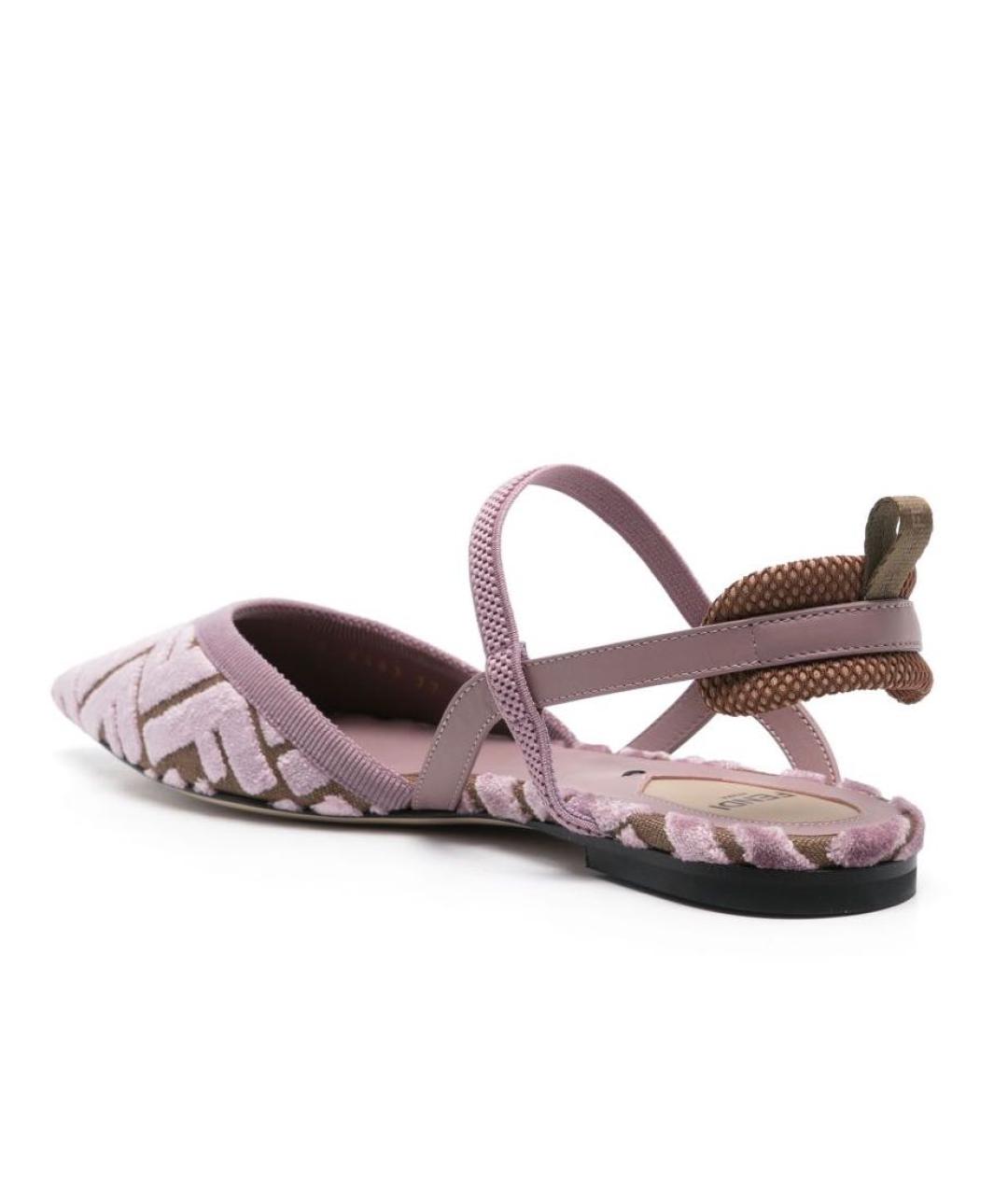 FENDI Фиолетовые текстильные мюли, фото 2