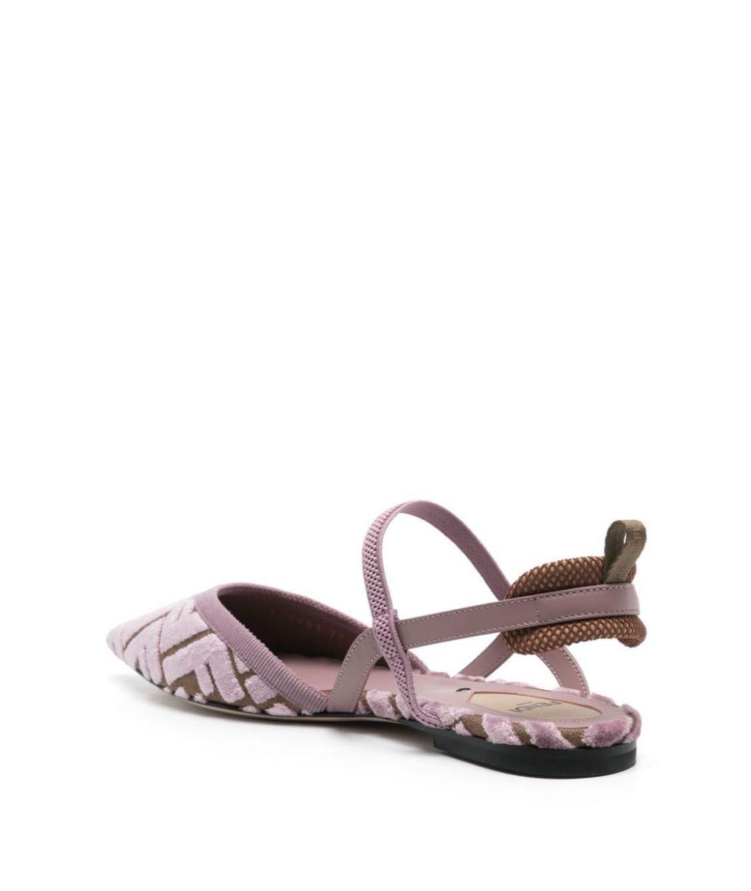 FENDI Фиолетовые текстильные мюли, фото 3