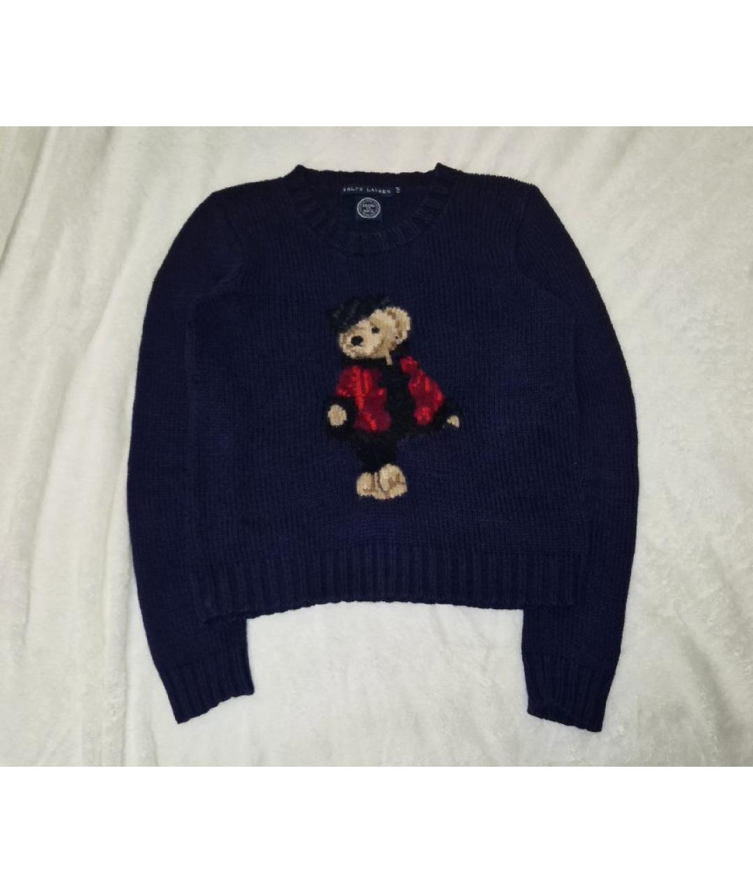 RALPH LAUREN Темно-синий хлопковый джемпер / свитер, фото 5