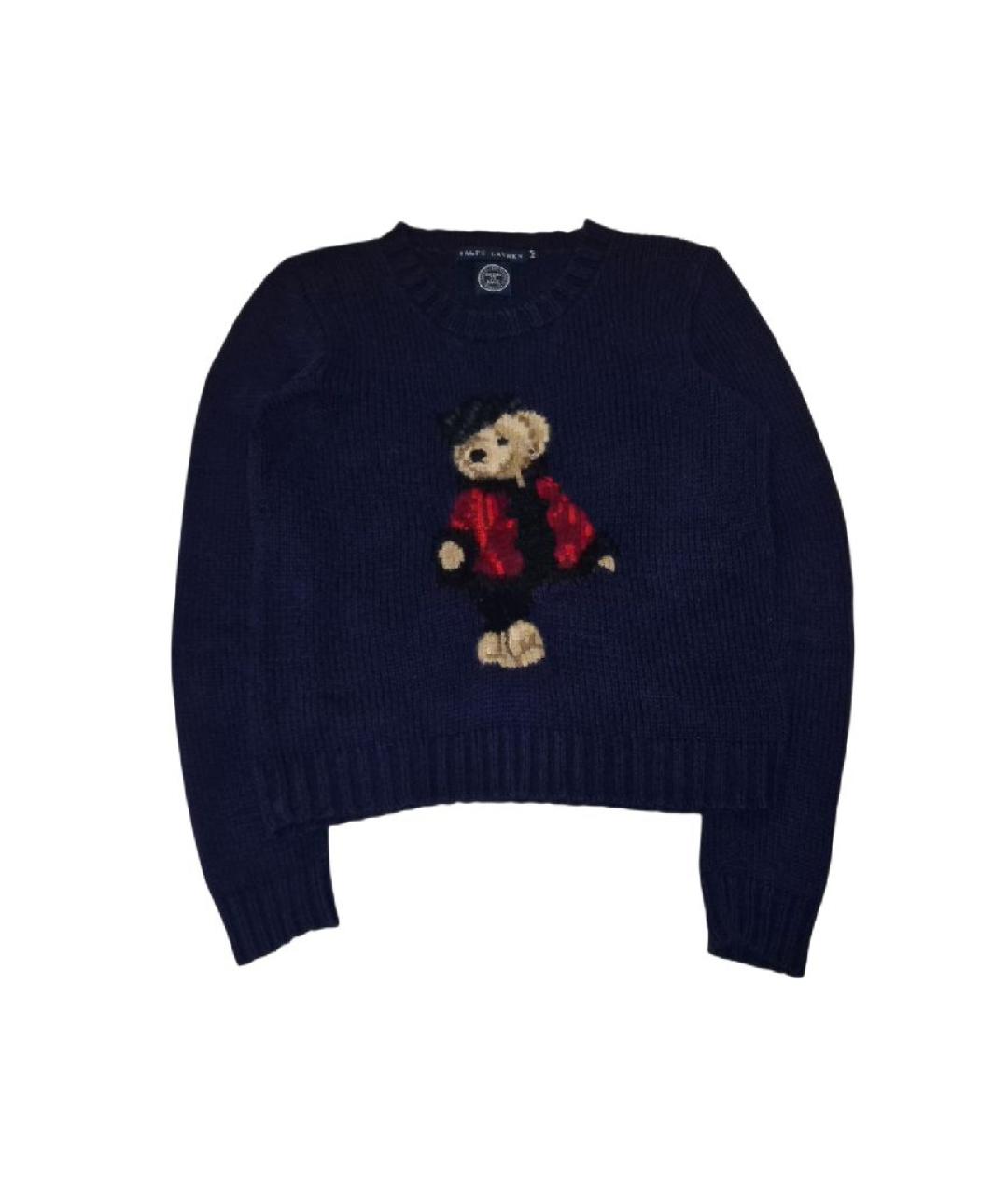 RALPH LAUREN Темно-синий хлопковый джемпер / свитер, фото 10