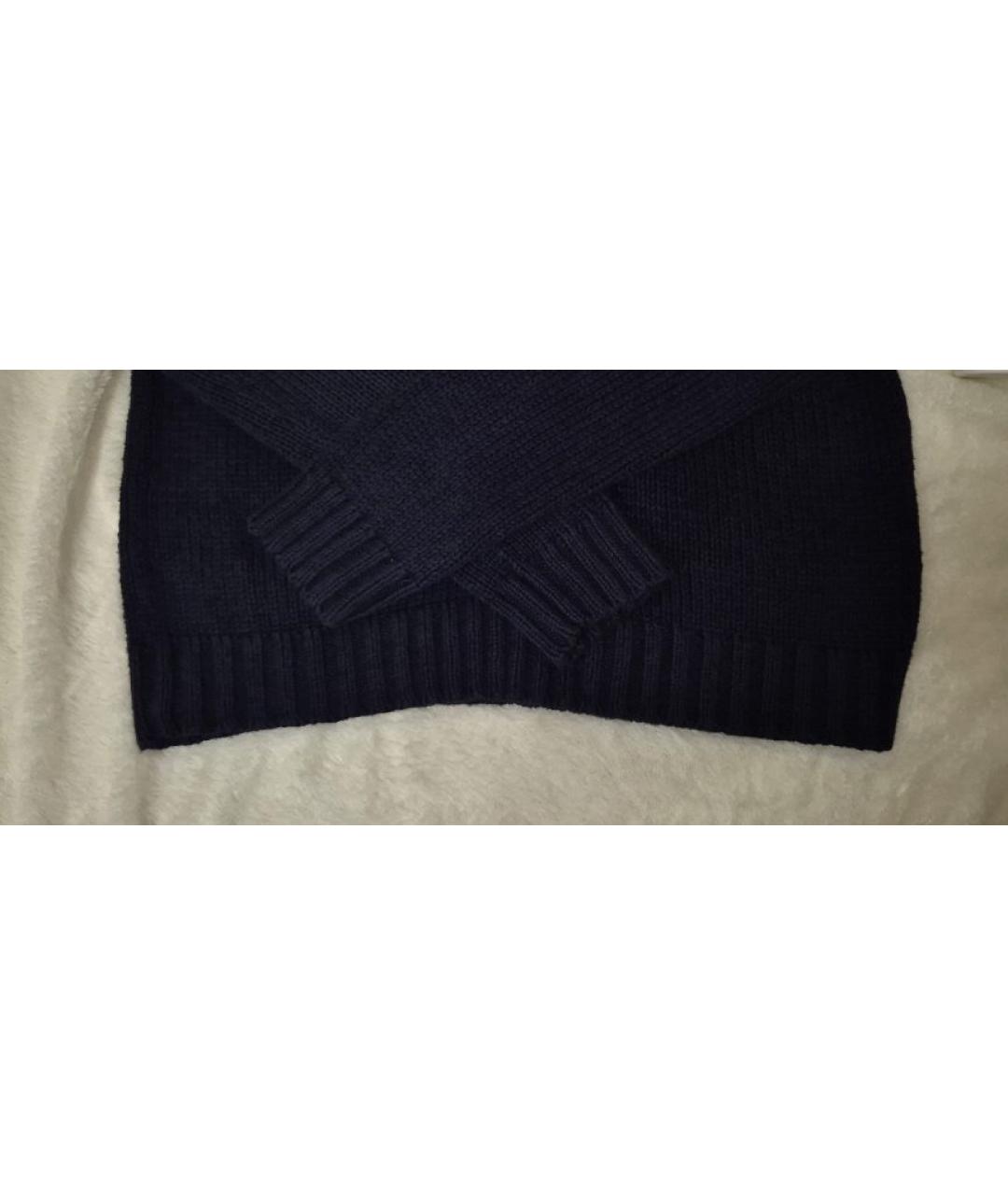 RALPH LAUREN Темно-синий хлопковый джемпер / свитер, фото 9