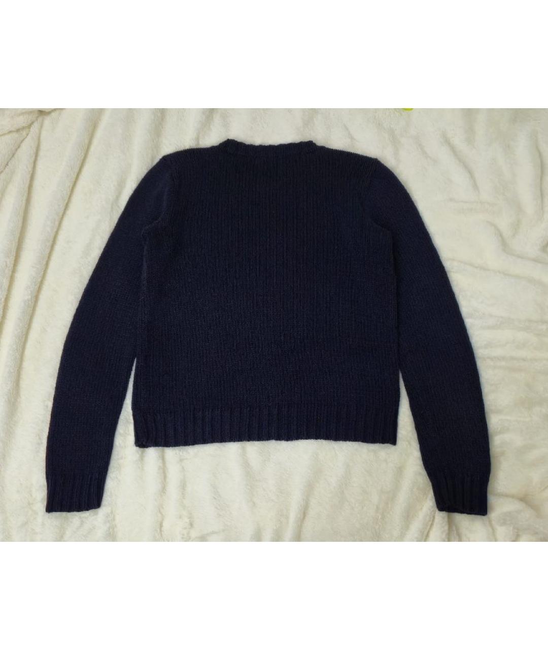RALPH LAUREN Темно-синий хлопковый джемпер / свитер, фото 2