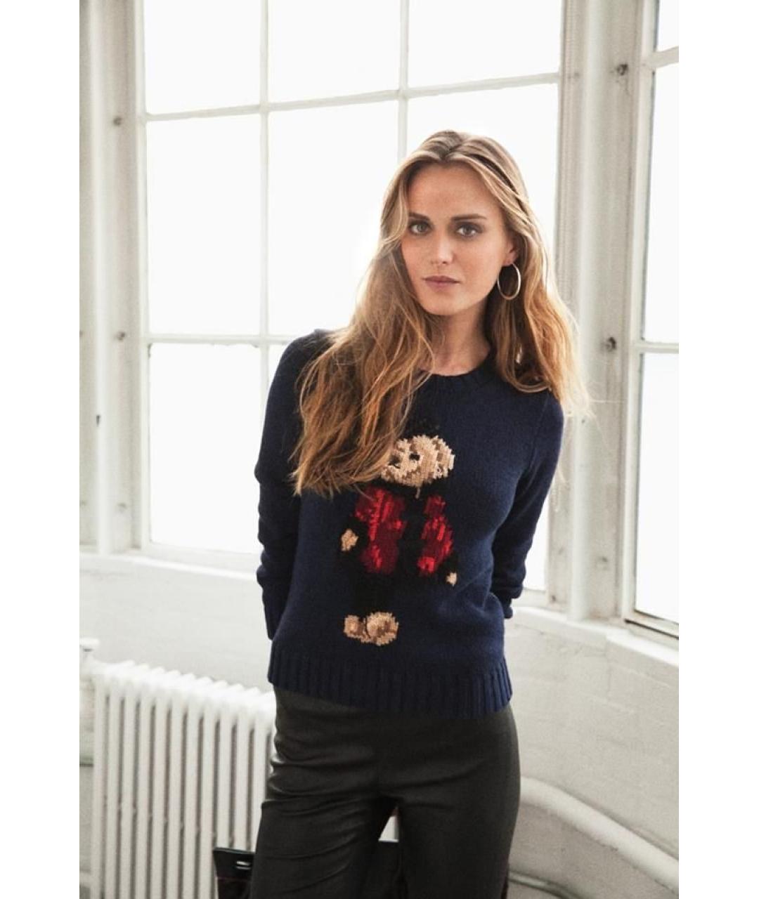 RALPH LAUREN Темно-синий хлопковый джемпер / свитер, фото 7