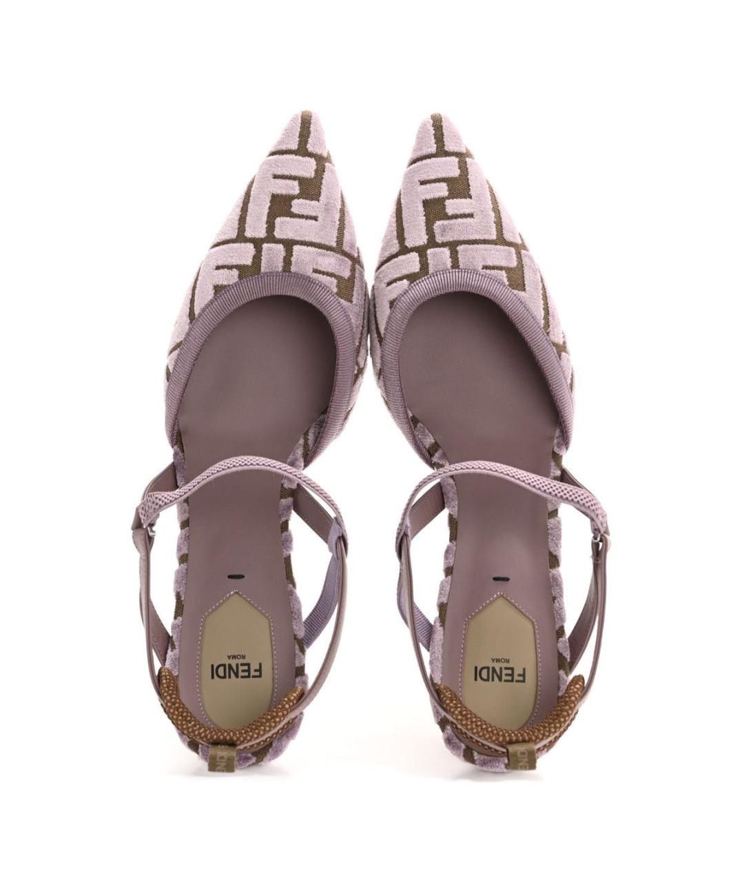 FENDI Фиолетовые текстильные туфли, фото 2