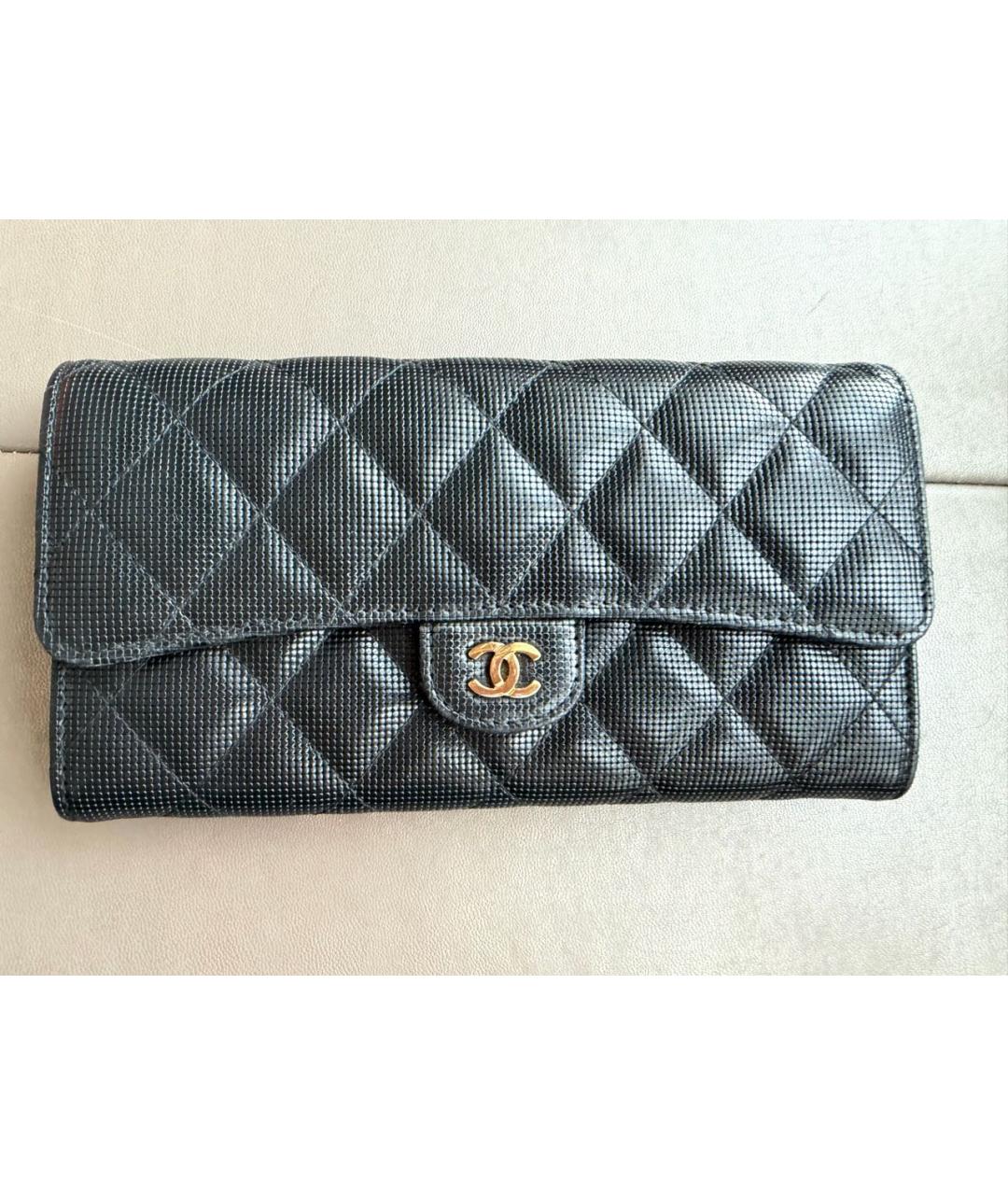 CHANEL Черный кожаный кошелек, фото 5