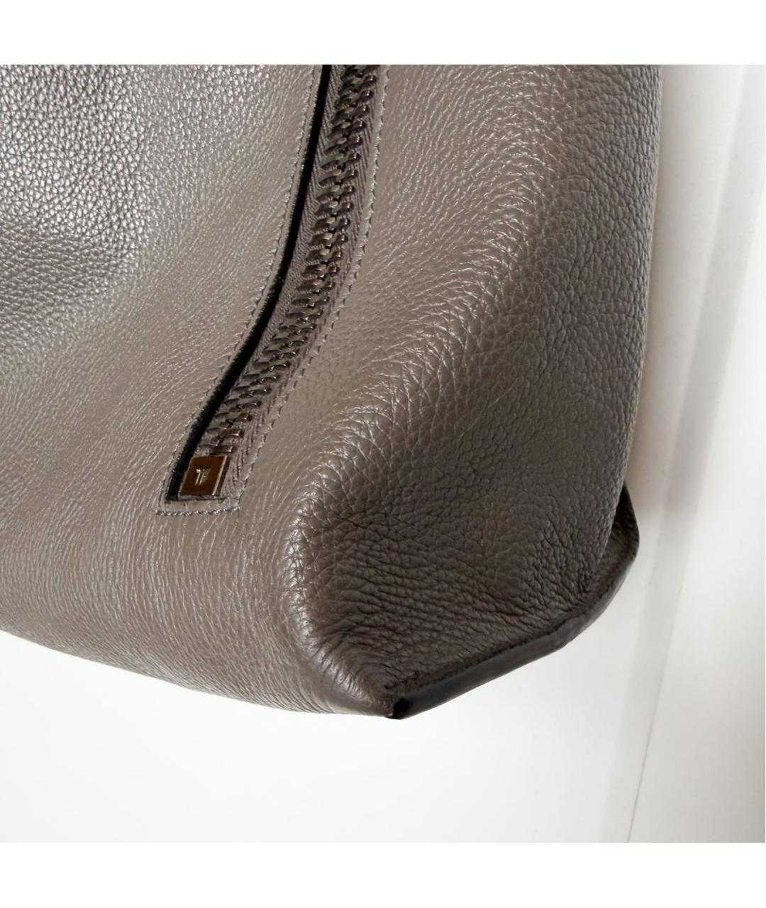 TOM FORD Антрацитовая кожаная сумка тоут, фото 3