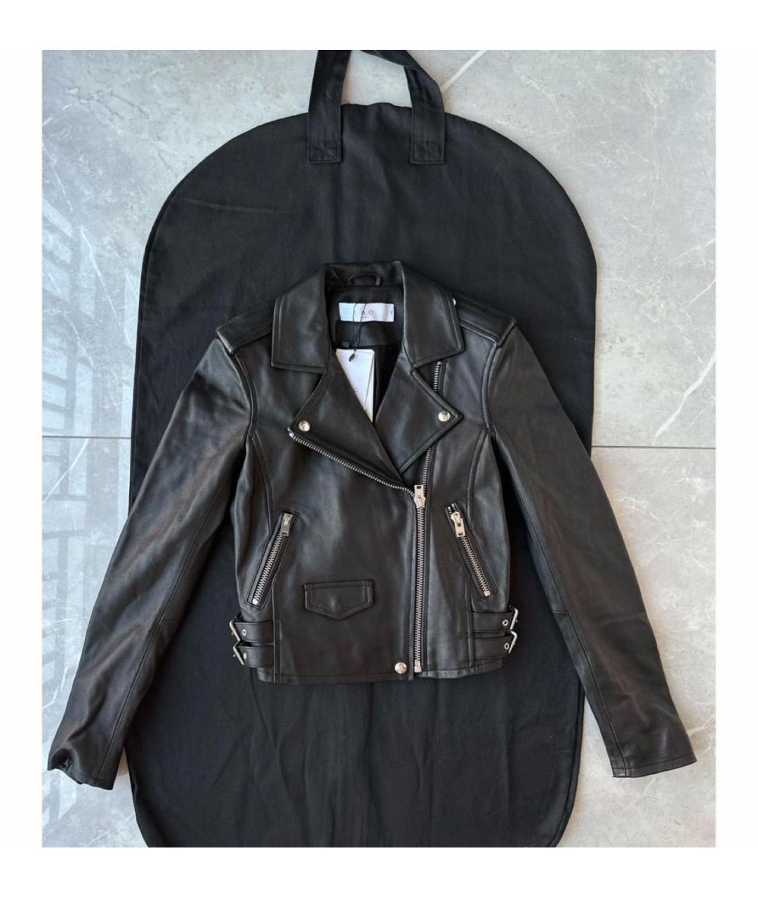 IRO Черная кожаная куртка, фото 6