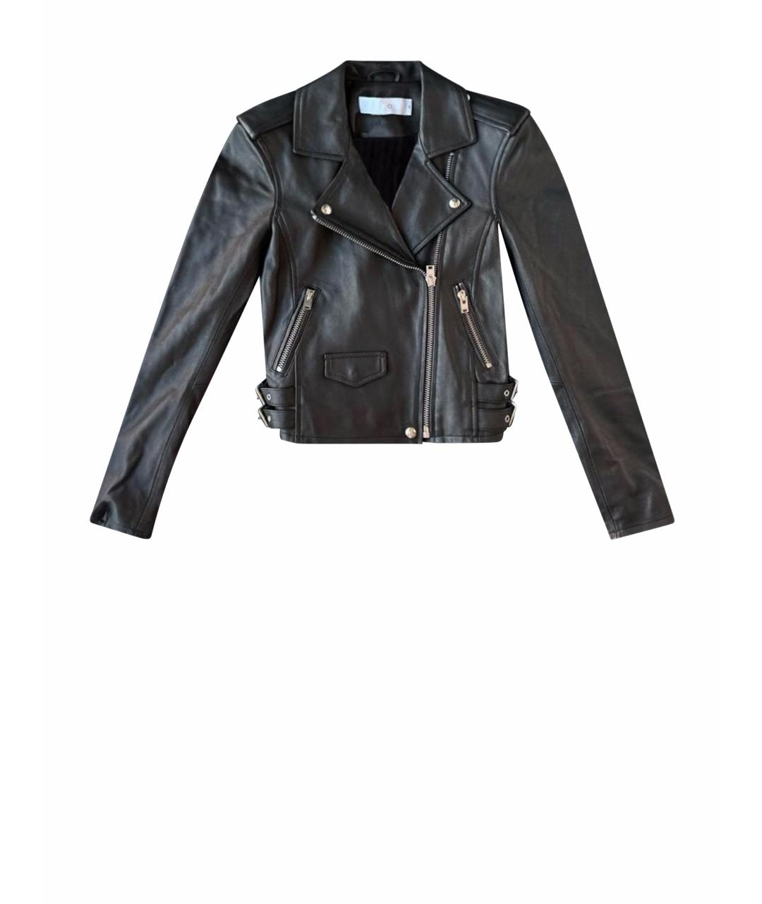 IRO Черная кожаная куртка, фото 1