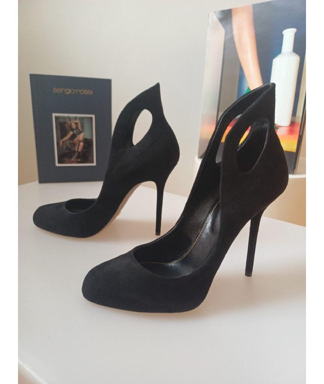 SERGIO ROSSI Черные замшевые туфли, фото 4