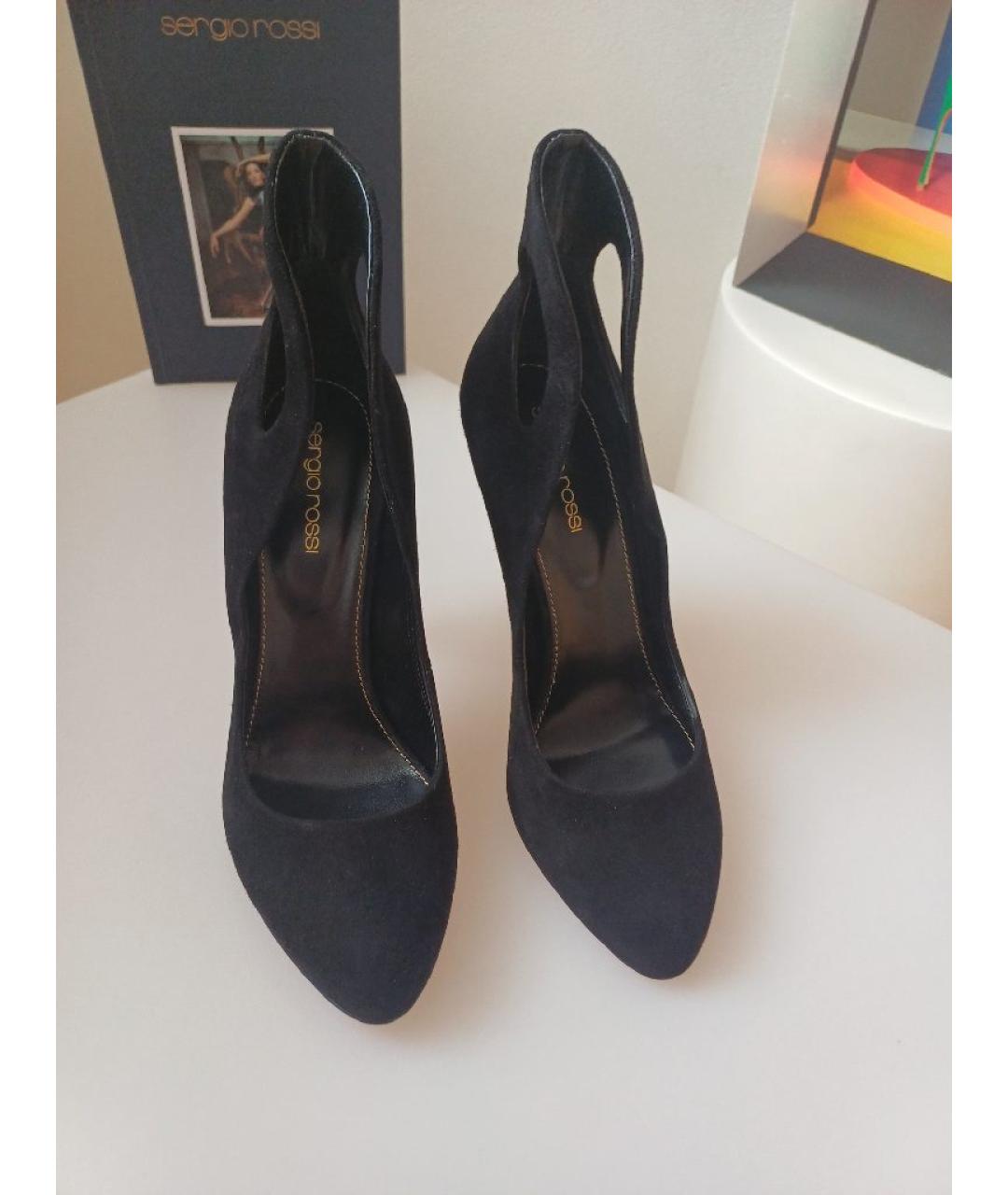 SERGIO ROSSI Черные замшевые туфли, фото 7