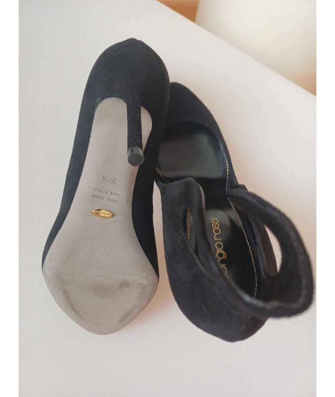 SERGIO ROSSI Черные замшевые туфли, фото 9