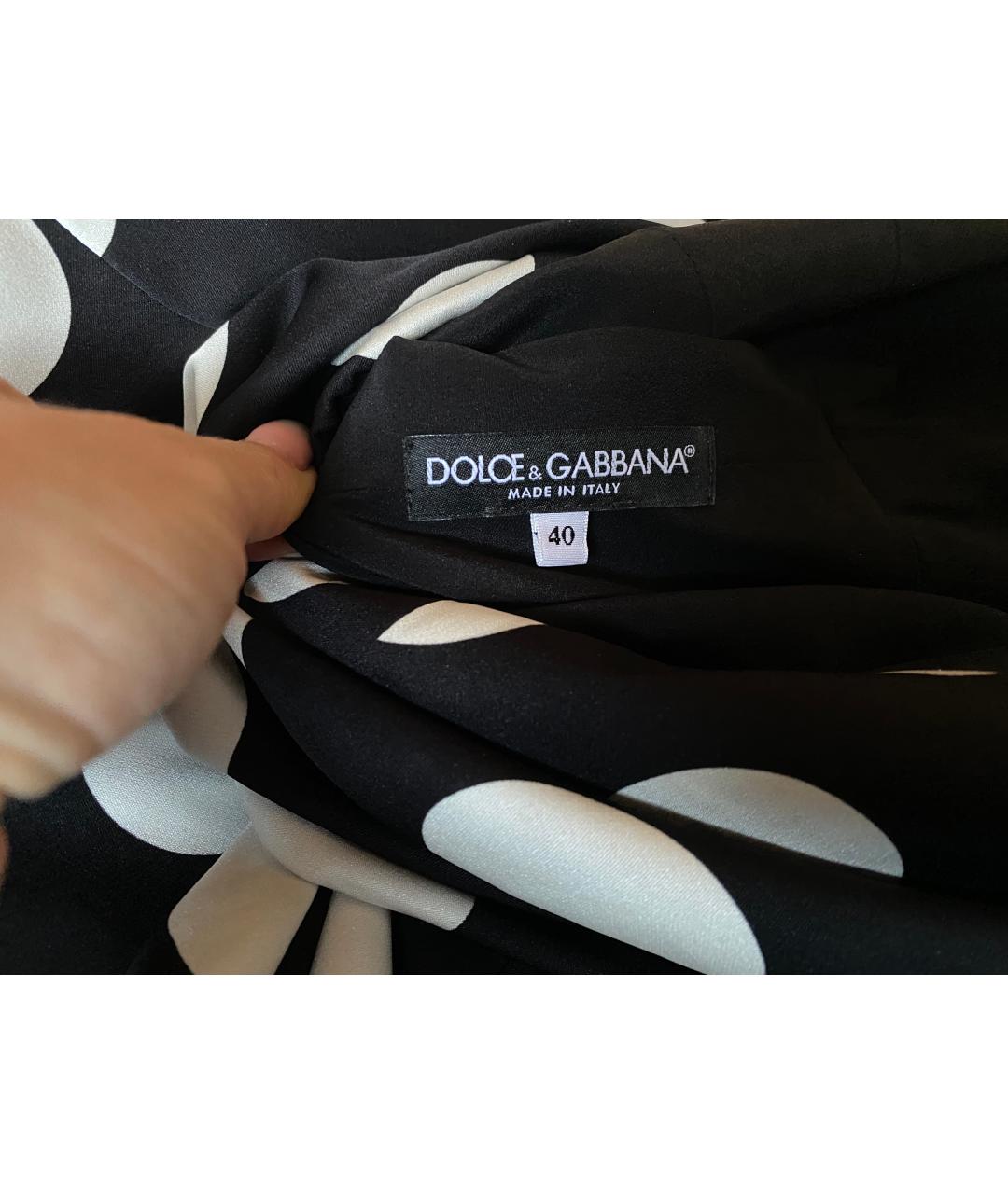 DOLCE&GABBANA Черное шелковое повседневное платье, фото 3