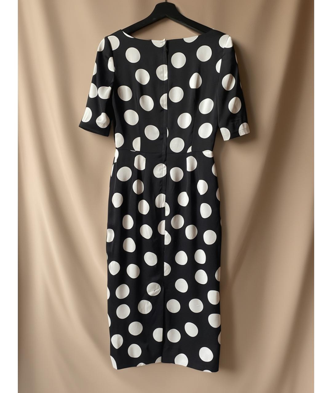 DOLCE&GABBANA Черное шелковое повседневное платье, фото 2