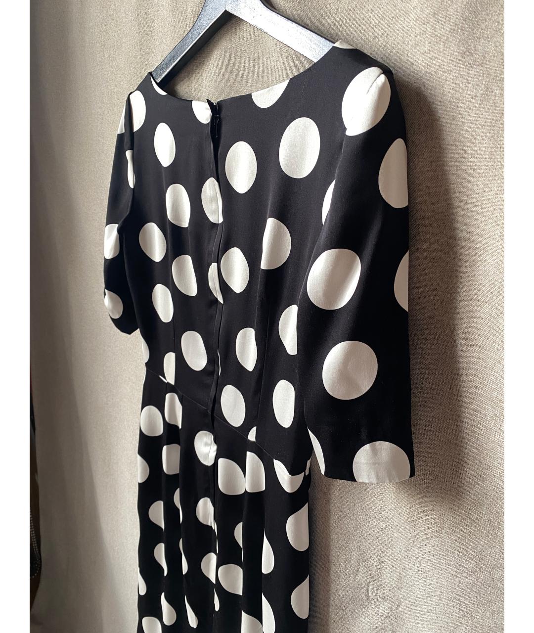 DOLCE&GABBANA Черное шелковое повседневное платье, фото 4