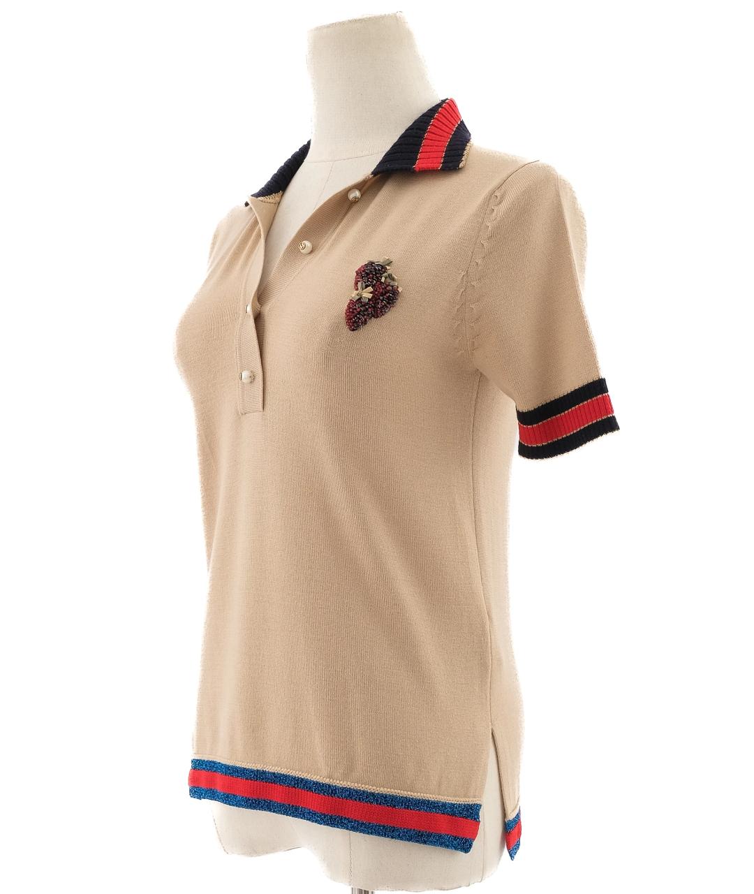 GUCCI Оранжевая шерстяная футболка, фото 6