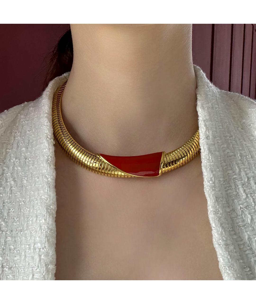 MONET Золотое позолоченное колье, фото 4