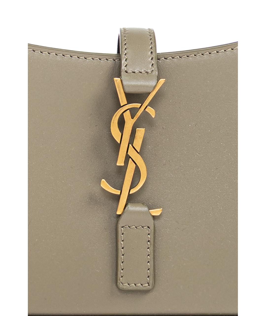 SAINT LAURENT Зеленая кожаная сумка через плечо, фото 4