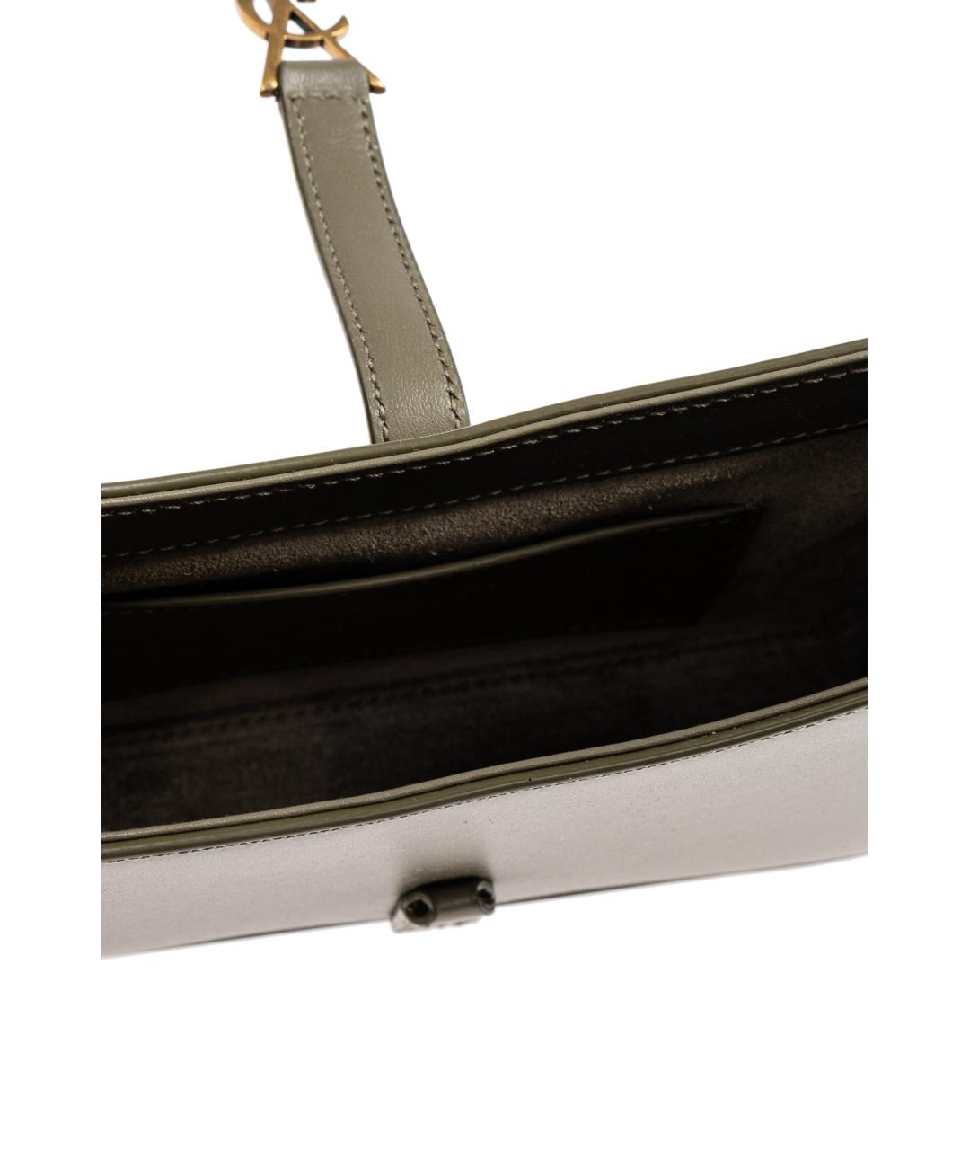 SAINT LAURENT Зеленая кожаная сумка через плечо, фото 3