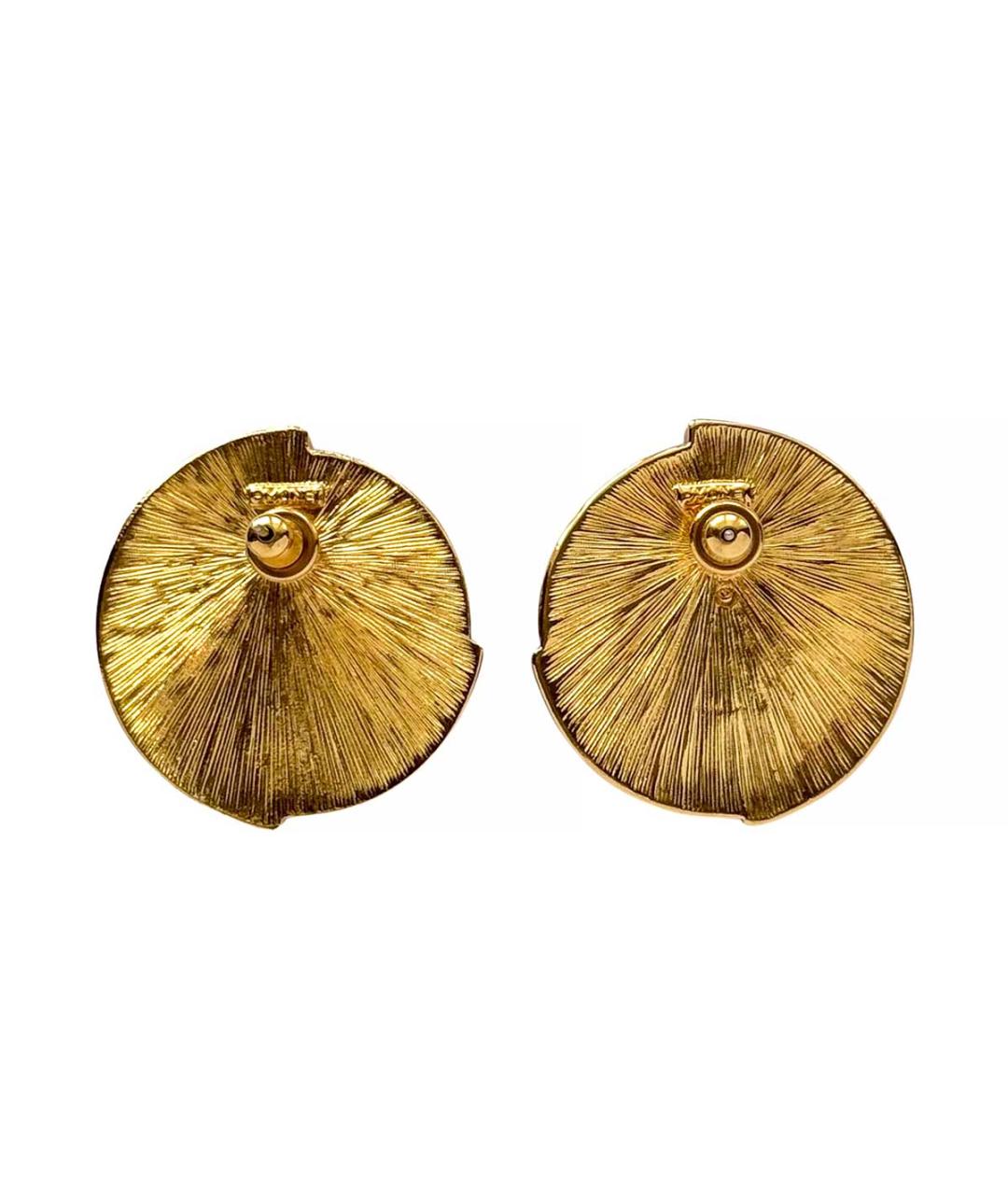 MONET Бордовые позолоченные серьги, фото 2