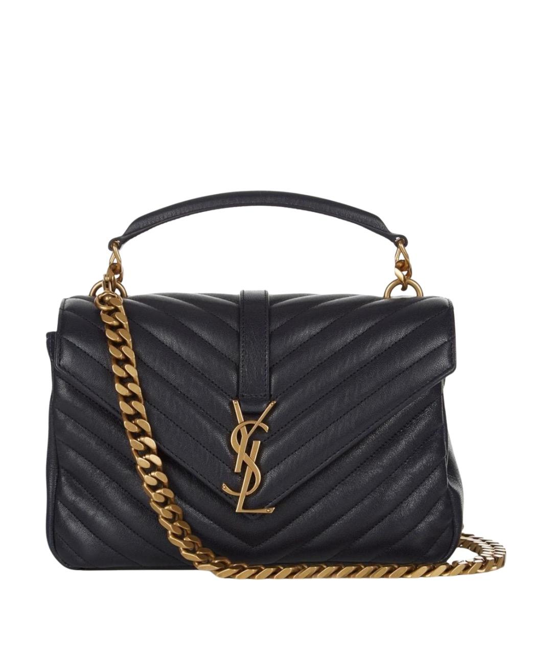 SAINT LAURENT Черная кожаная сумка через плечо, фото 1