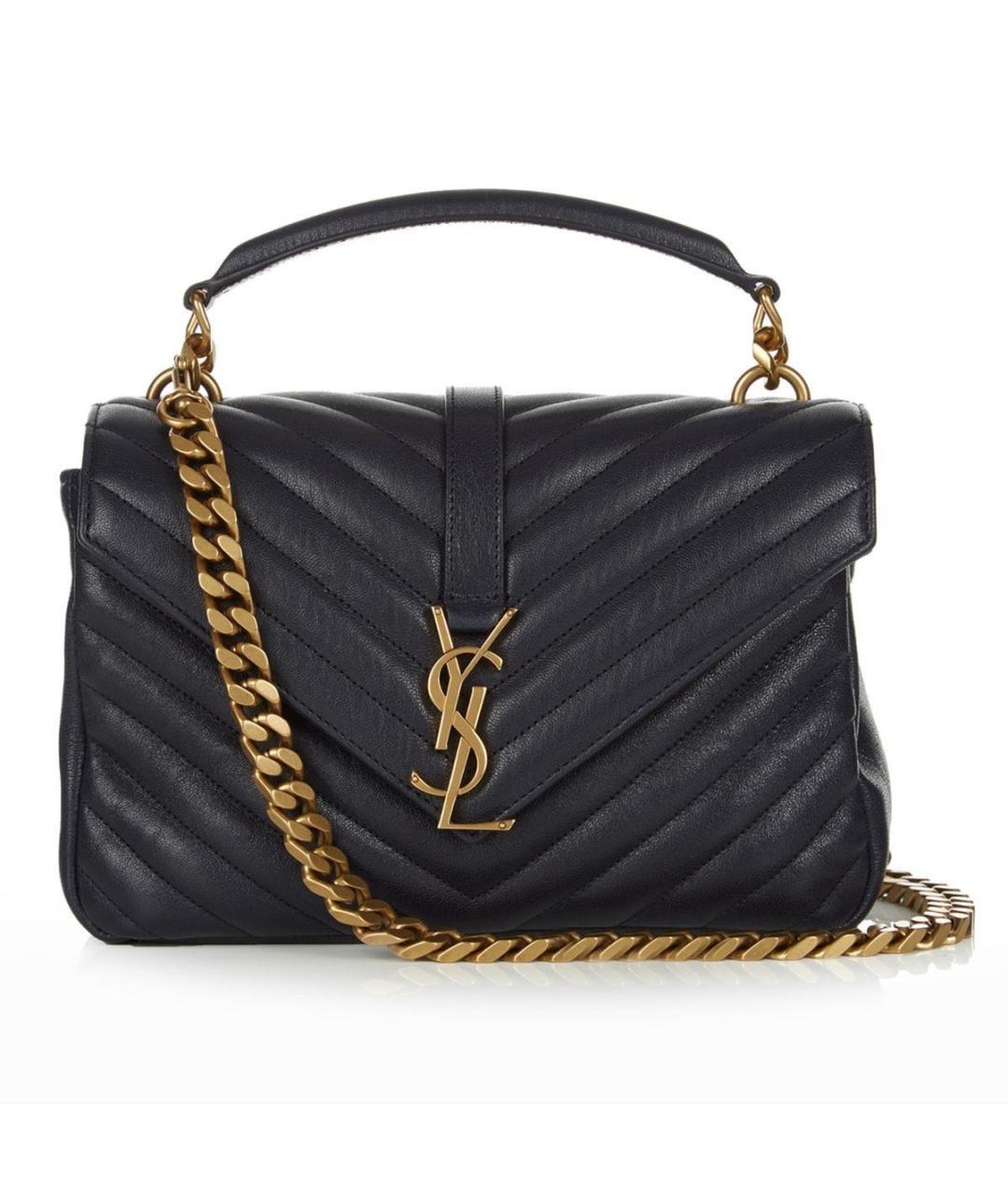 SAINT LAURENT Черная кожаная сумка через плечо, фото 5
