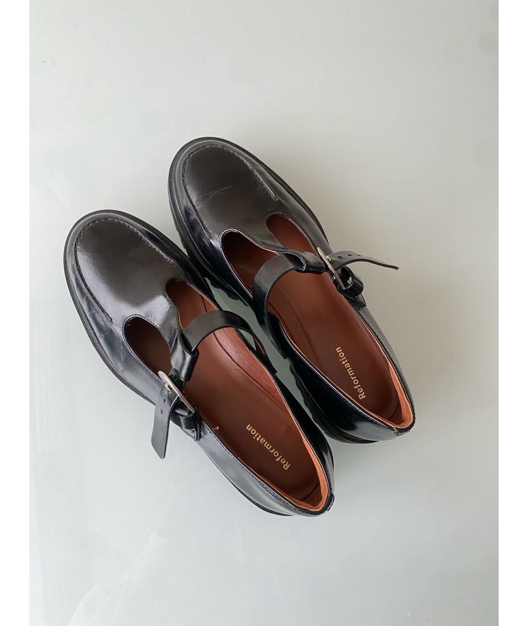 REFORMATION Черные кожаные лоферы, фото 8