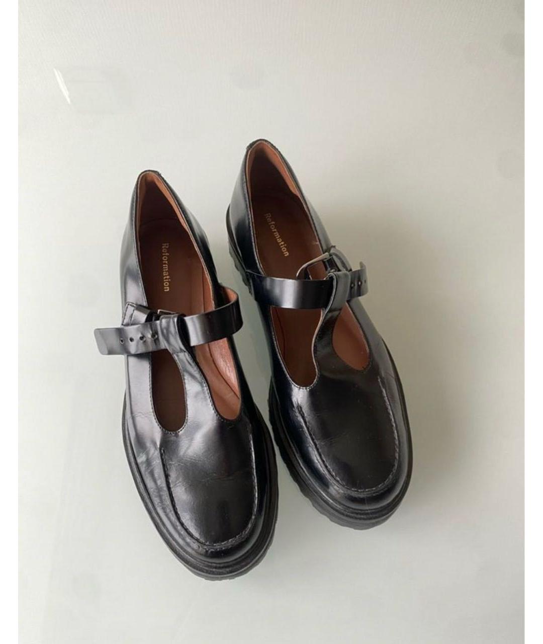 REFORMATION Черные кожаные лоферы, фото 2