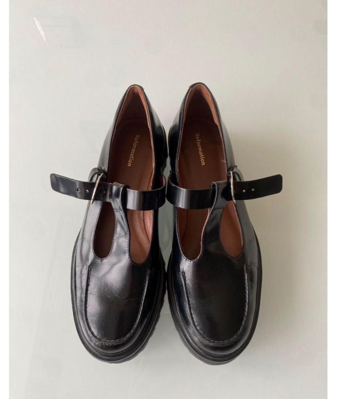 REFORMATION Черные кожаные лоферы, фото 9
