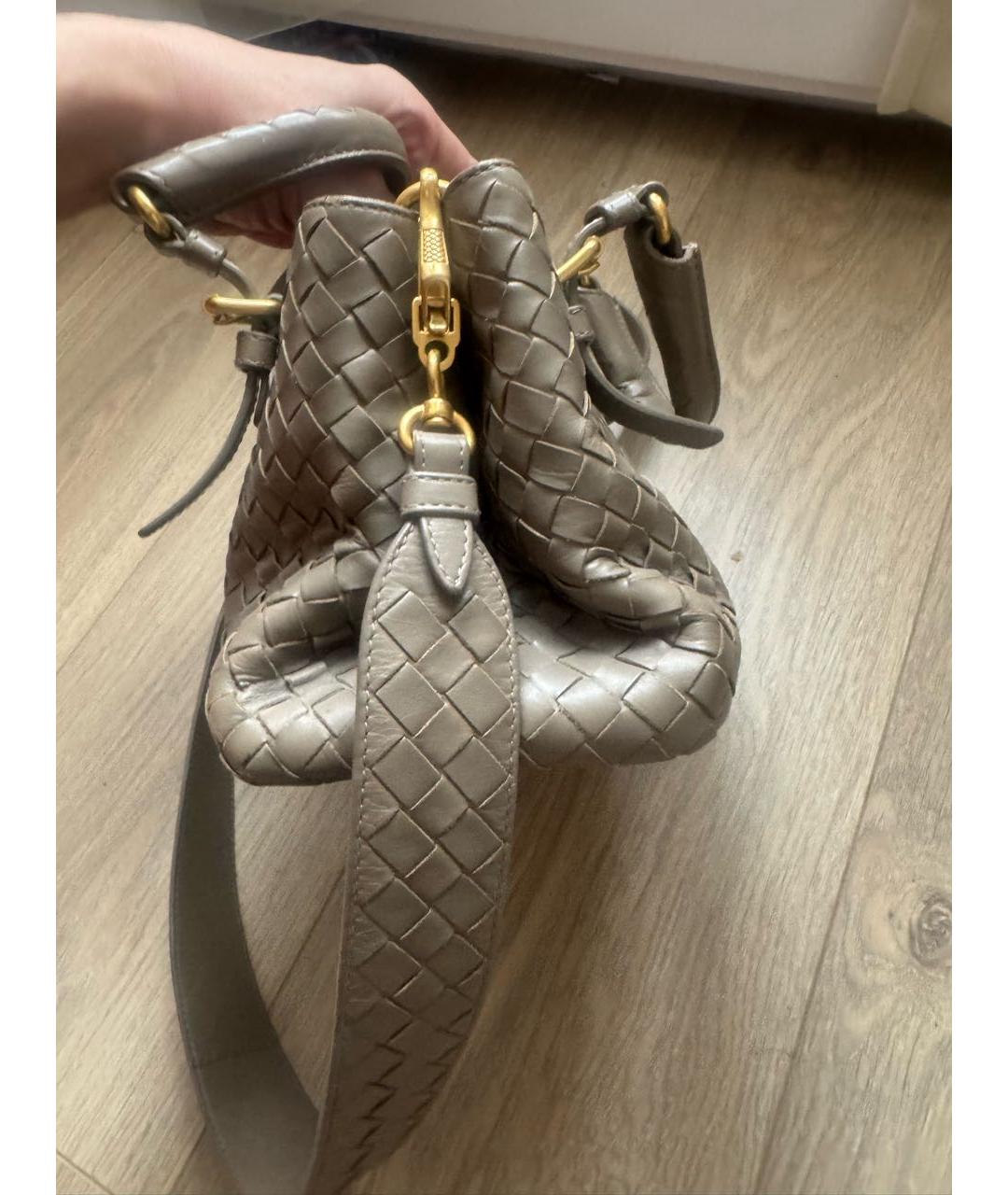 BOTTEGA VENETA Бежевая кожаная сумка через плечо, фото 2