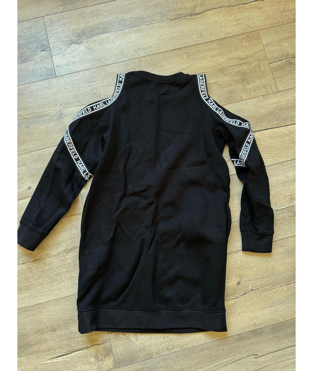 KARL LAGERFELD Черное вискозное повседневное платье, фото 3