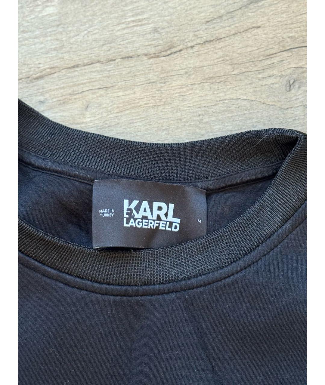 KARL LAGERFELD Черное вискозное повседневное платье, фото 2