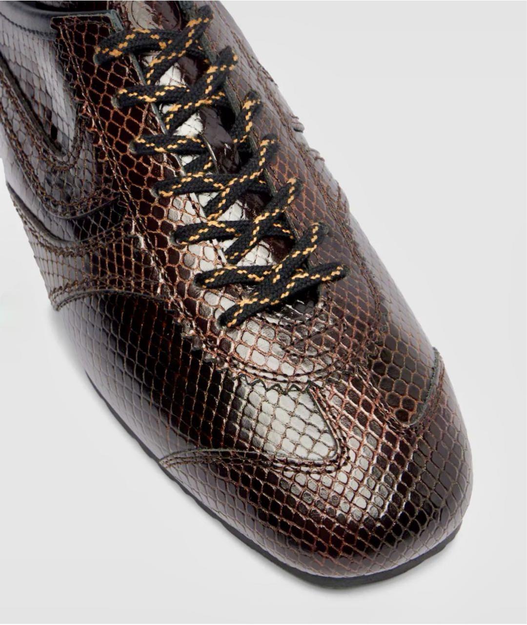 DRIES VAN NOTEN Коричневые кожаные кеды, фото 4