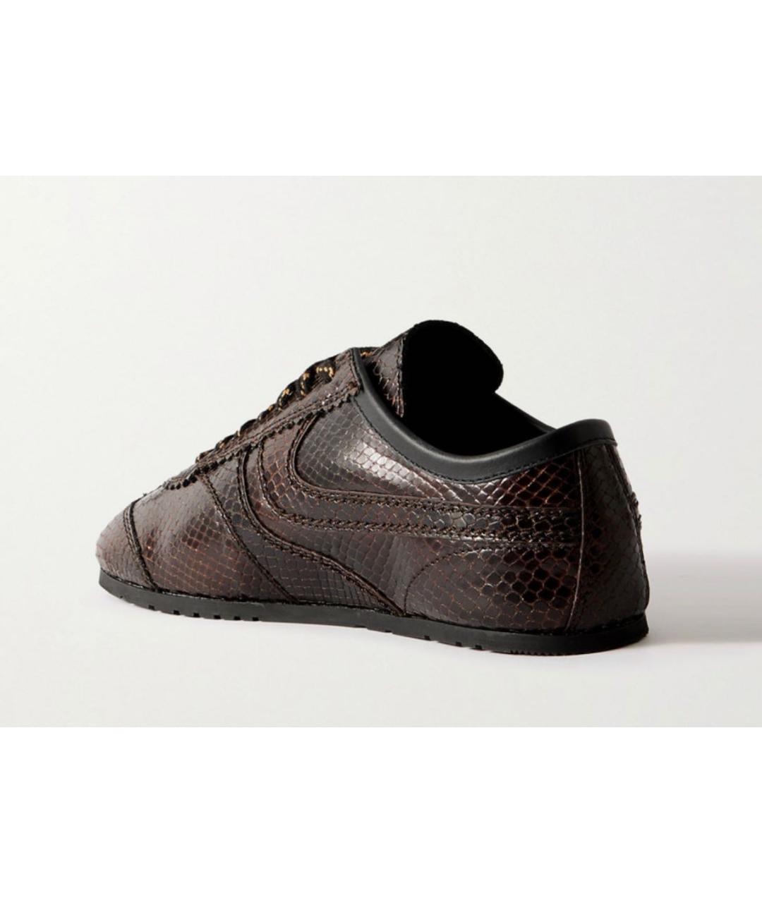 DRIES VAN NOTEN Коричневые кожаные кеды, фото 3