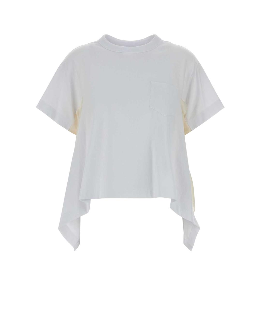 SACAI Белая хлопковая футболка, фото 1