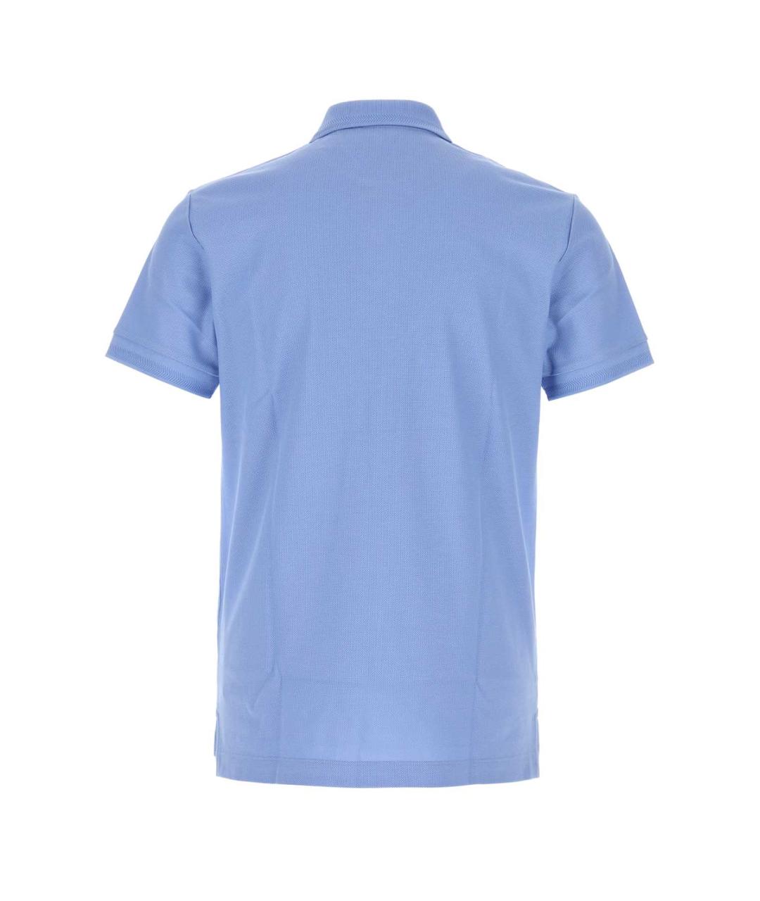BURBERRY Голубое хлопковое поло с коротким рукавом, фото 2