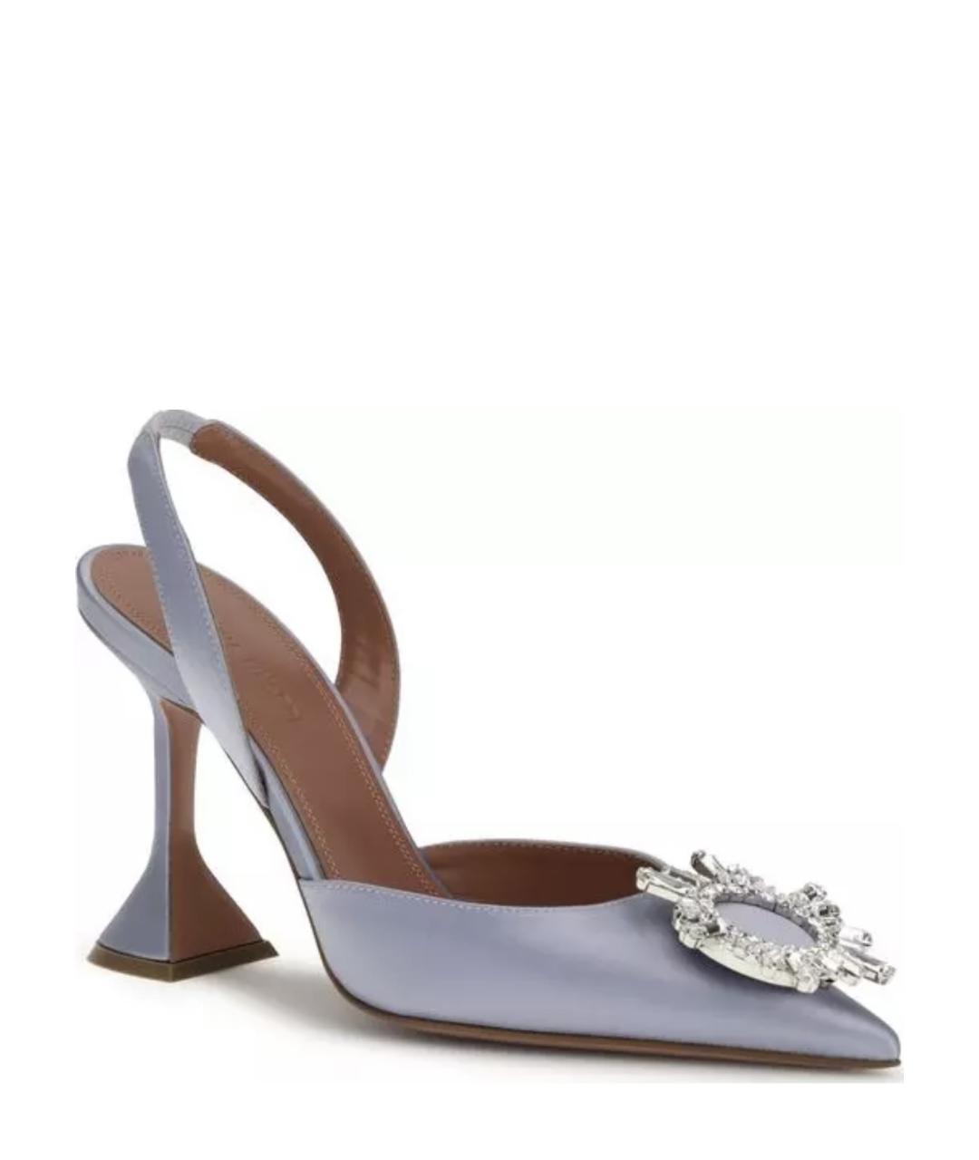 Amina Muaddi Голубые кожаные туфли, фото 3